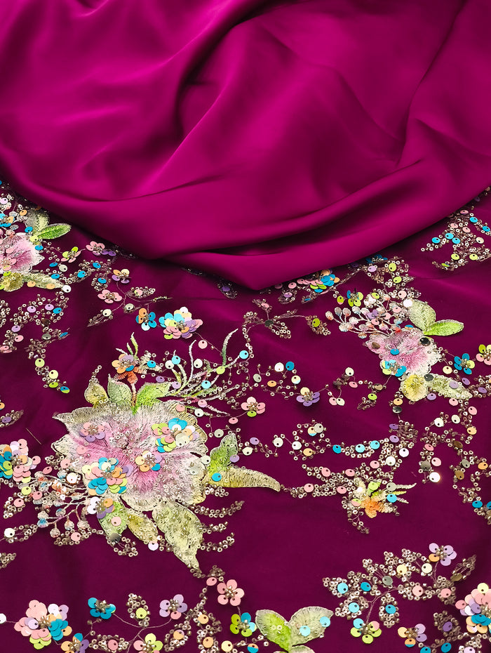 D#35 - Tissu Brodée Fleurie (2)