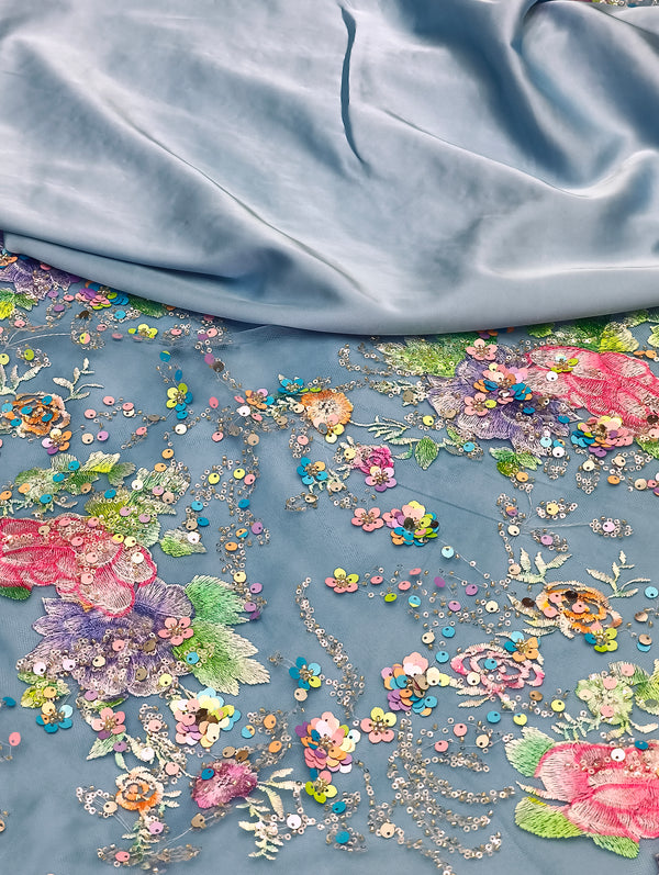 D#35 - Tissu Brodée Fleurie (1)