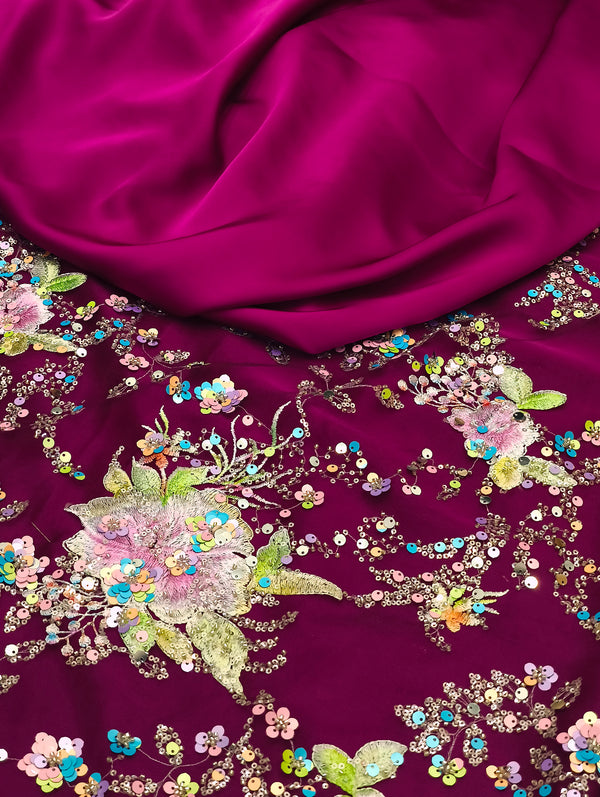 D#35 - Tissu Brodée Fleurie (2)